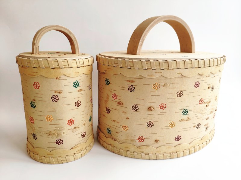 Birch bark box and large birch bark box set - 调味罐/酱料瓶 - 木头 