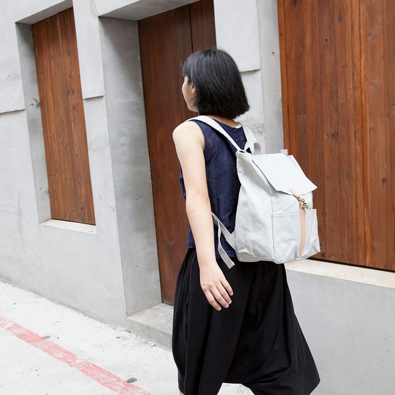 蘑菇Mogu/ 帆布包/ 后背/ 旅行/ M:I（石灰） - 后背包/双肩包 - 纸 灰色