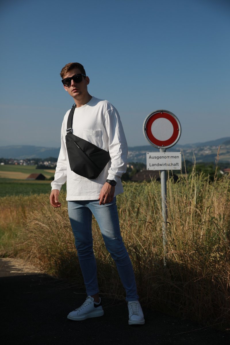 FINO 枪包 - 第三代 D1 超薄贴身防盗包 - 黑色 - 侧背包/斜挎包 - 防水材质 黑色