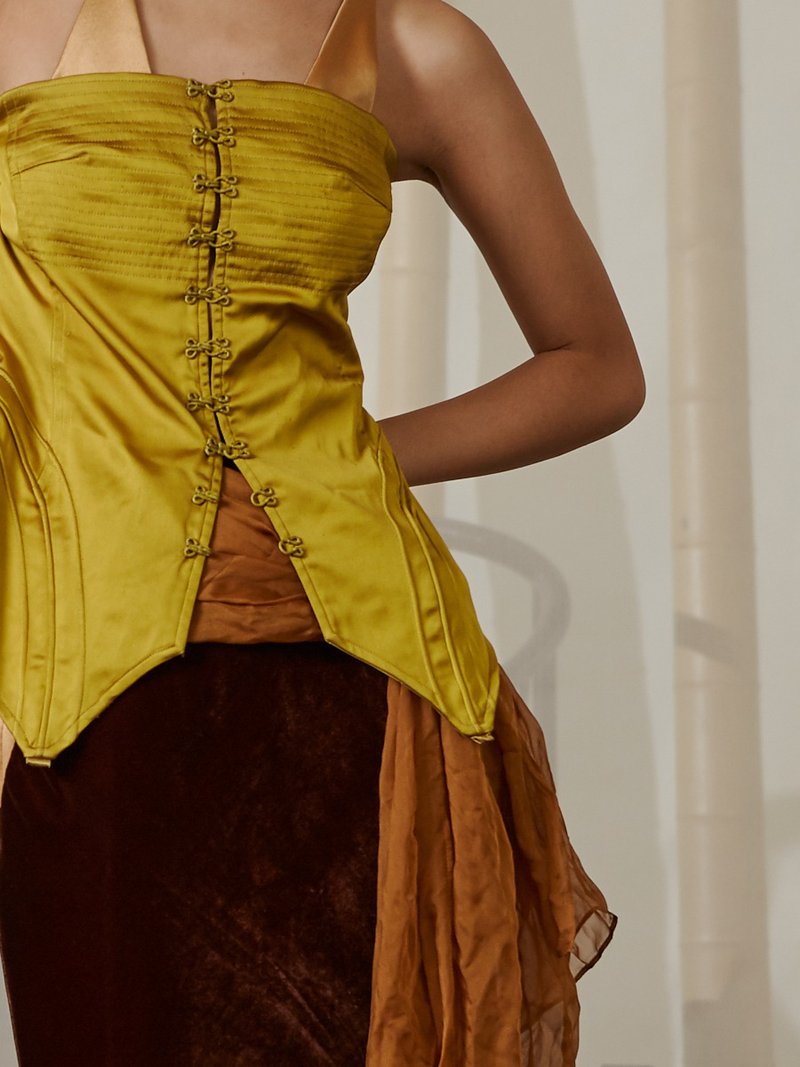 RIMLESS无边 雕塑鱼骨紧身抹胸复古性感胸衣外穿 原创设计师品牌 - 女装 T 恤 - 其他材质 