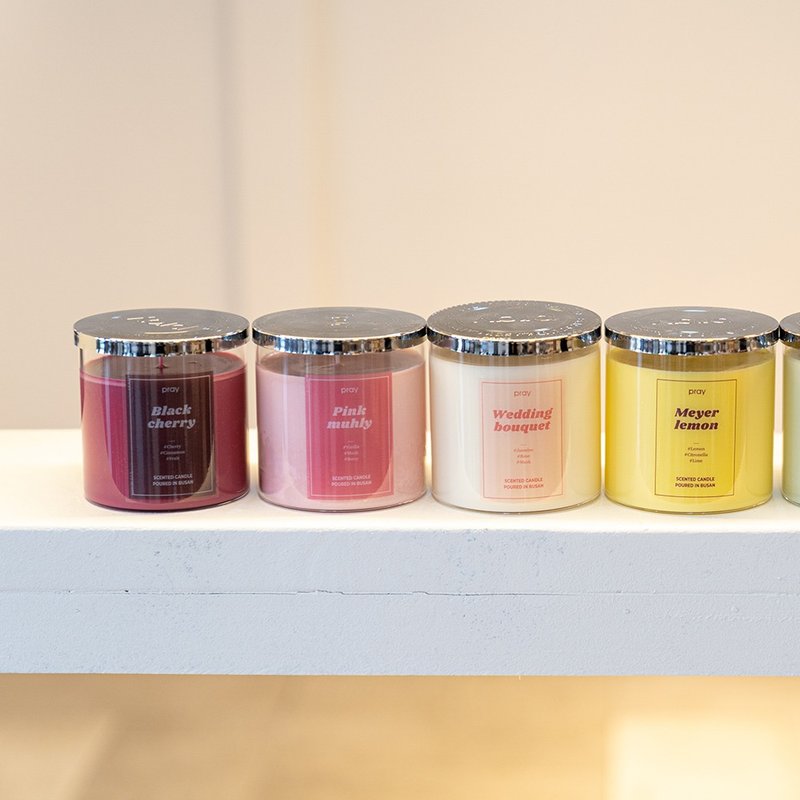 【福利展示品】韩国 PRAY 经典天然大豆蜡烛 - 蜡烛/烛台 - 玻璃 多色