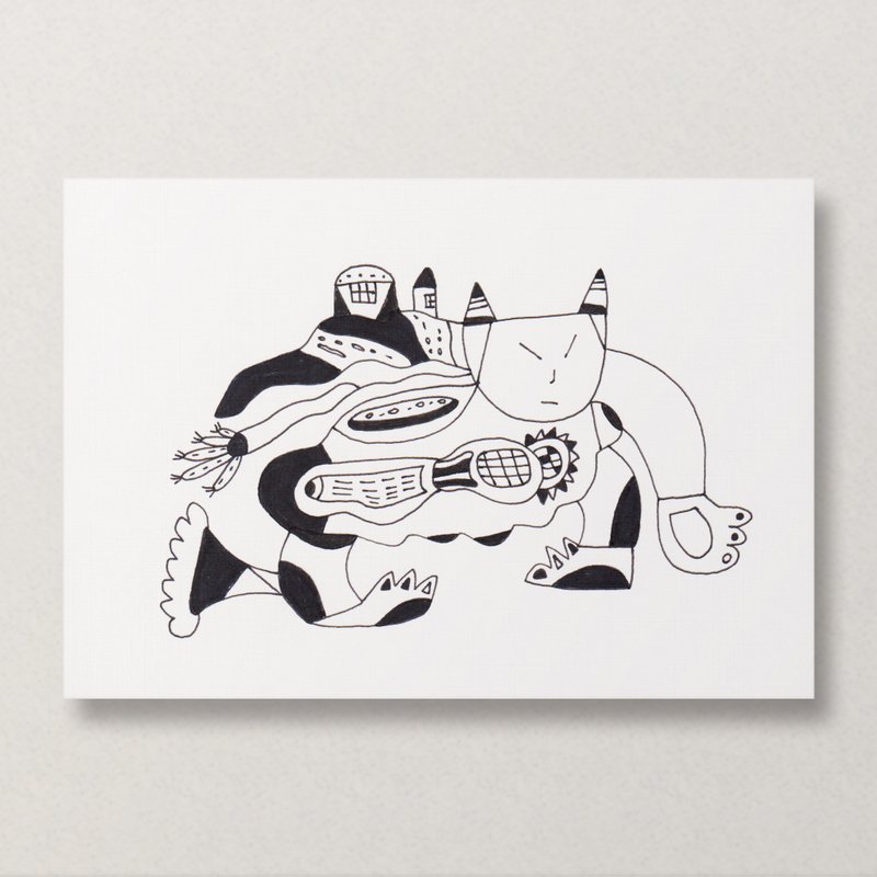 【怪物 #24 monster】 手绘卡片 / 原画手稿 - 卡片/明信片 - 纸 黑色