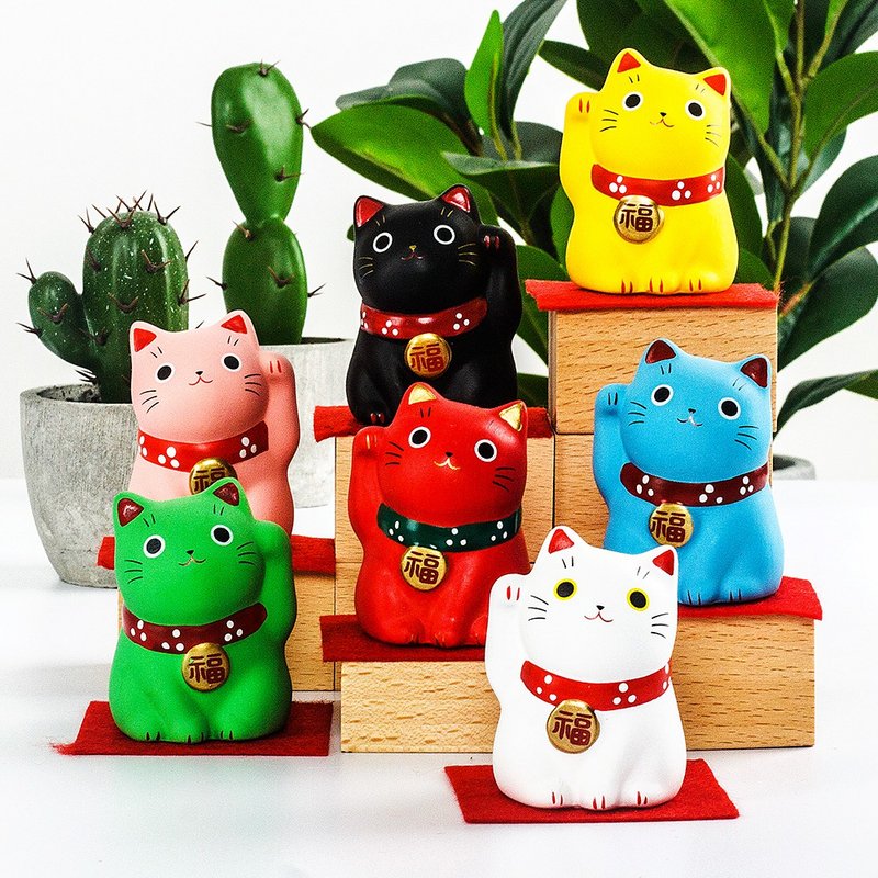 日本进口药师窑招财猫摆件生日结婚开业日式礼物陶瓷可爱汽车车载 - 摆饰 - 陶 