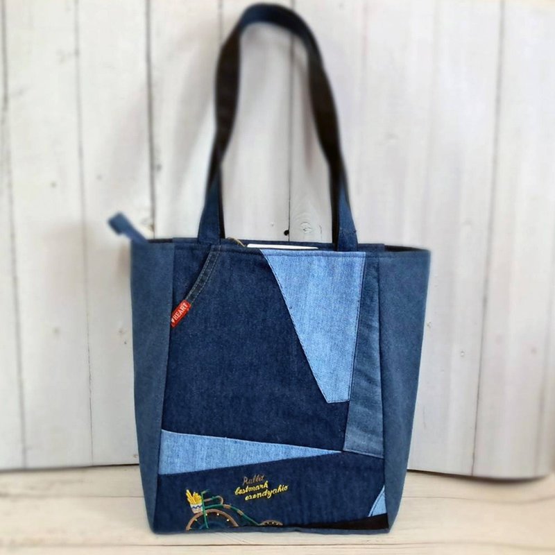 【丹宁再生X永续生活】几何手提包 - 手提包/手提袋 - 其他材质 