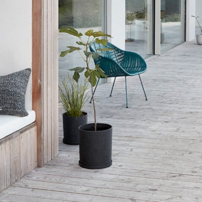 【Hübsch】－900308 黑色混泥土盆栽-2件组 盆器 植栽 - 植栽/盆栽 - 水泥 黑色