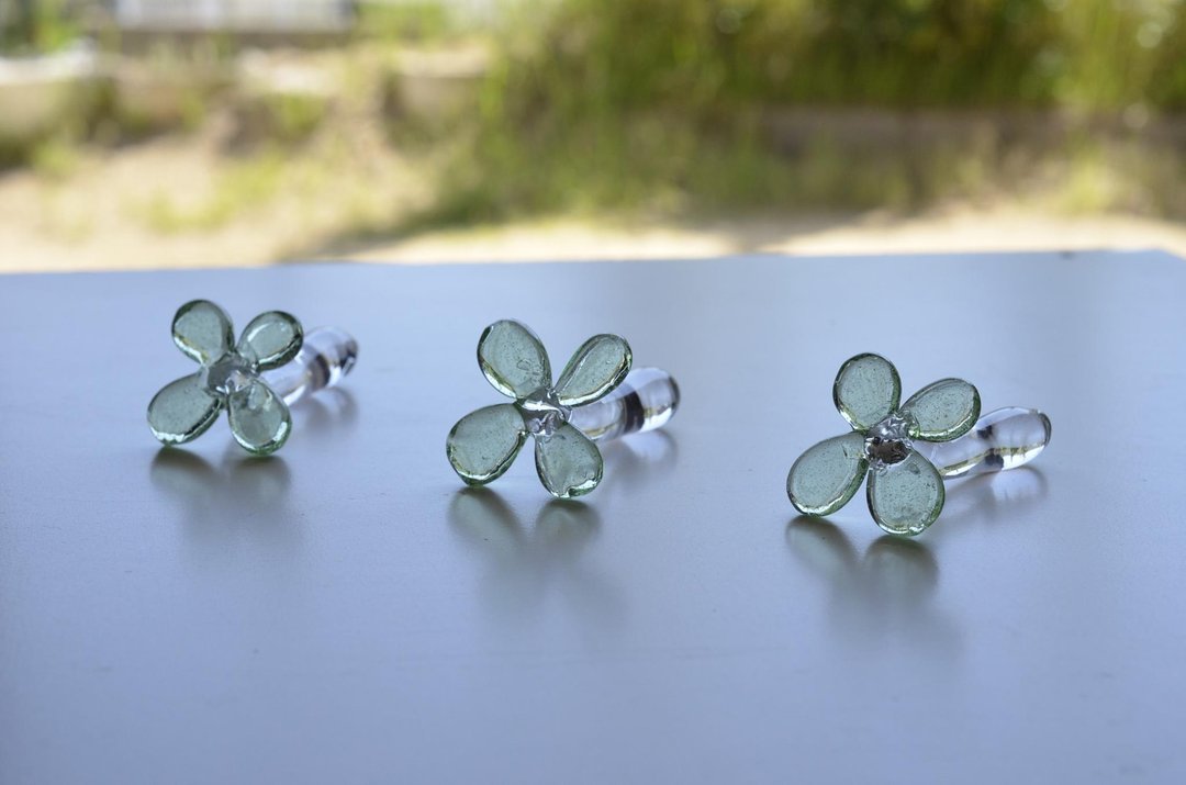 Four leaf clover chopstick rest - 筷子/筷架 - 玻璃 绿色