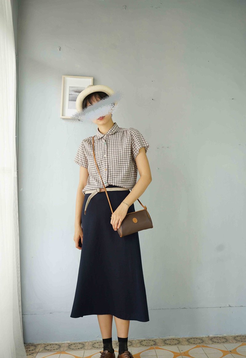 寻宝古着-淡粉红小清新点线面印花复古衬衫 - 女装衬衫 - 聚酯纤维 粉红色