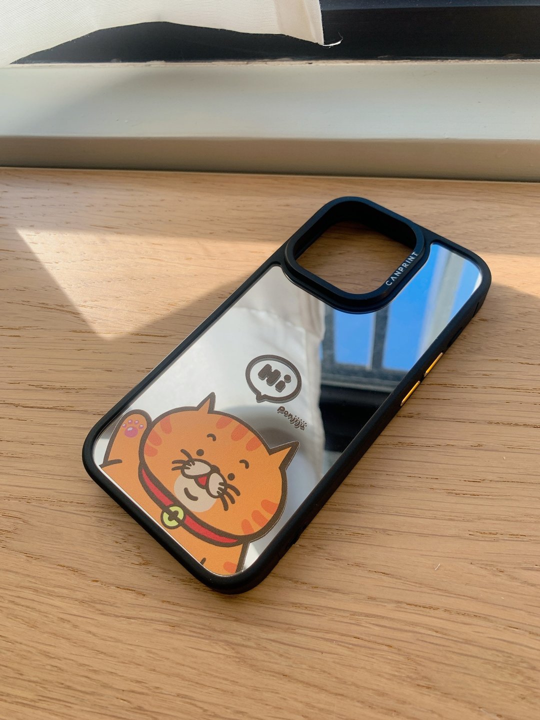 i Phone镜面手机壳 椪之助 Say Hi 款式 - 手机壳/手机套 - 其他材质 橘色