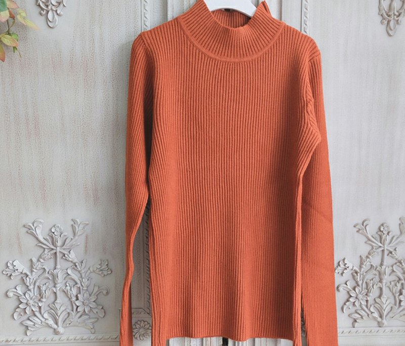 【手工制作】法式复古/针织/上衣 - 女装针织衫/毛衣 - 羊毛 橘色