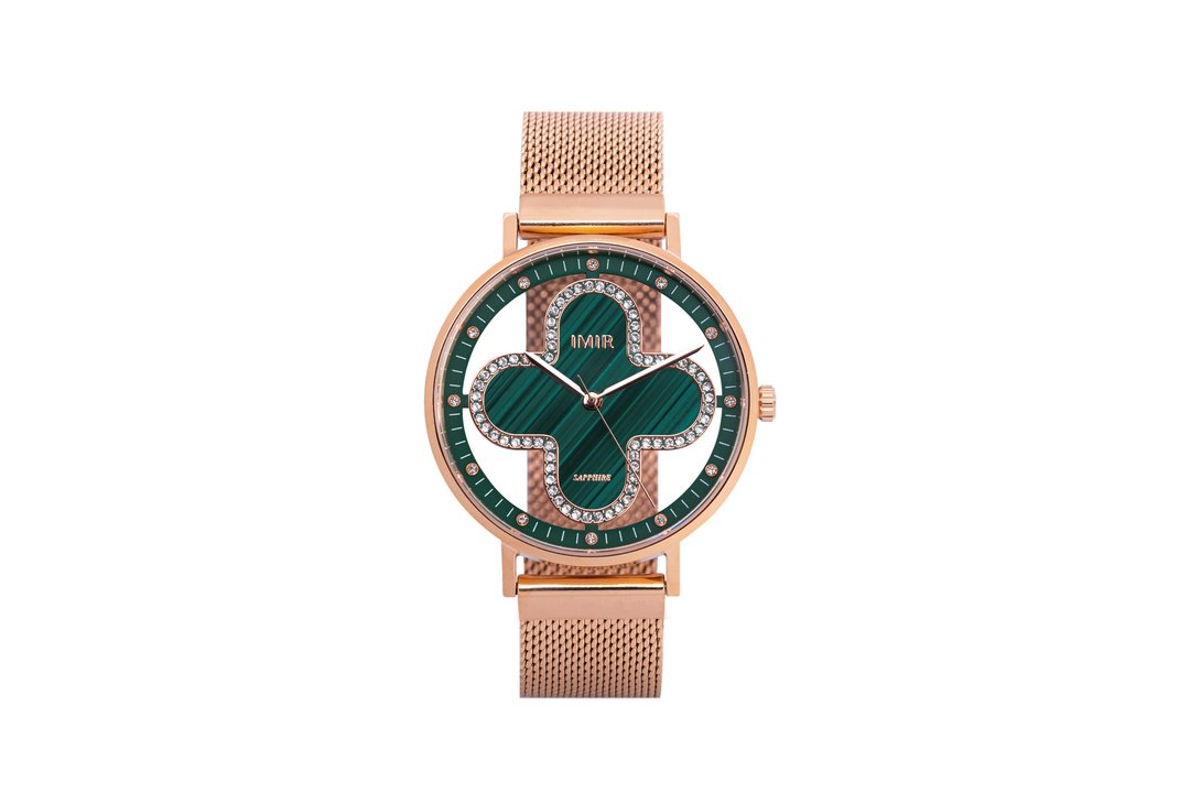 IMIR 璀璨 | 绿孔雀石 玫瑰金壳 (36mm) - 女表 - 不锈钢 