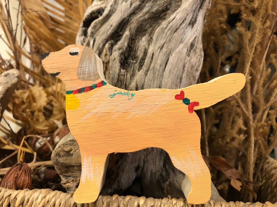 拉布拉多犬-彩绘积木DIY材料包 - 插画/绘画/写字 - 木头 咖啡色