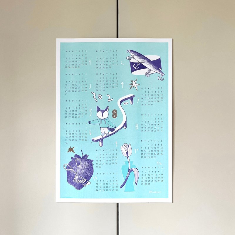 松鼠秣秣2025年历・平衡的姿态 - 年历/台历 - 纸 蓝色