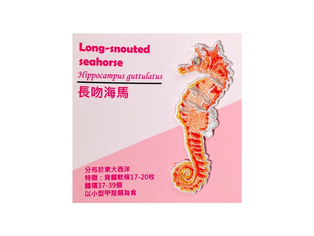刺绣烫贴纸系列-长吻海马 - 徽章/别针 - 绣线 