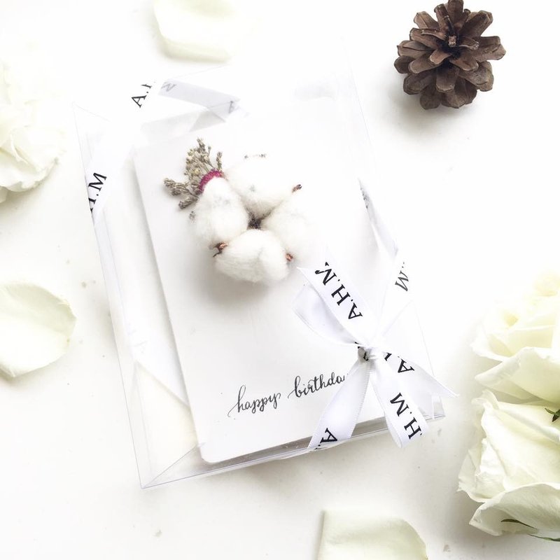 木棉花西洋书法生日贺卡 - 卡片/明信片 - 纸 