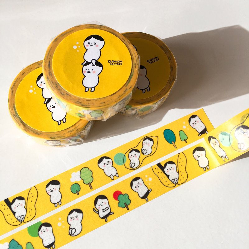 yellow kong-E masking tape - 纸胶带 - 纸 黄色