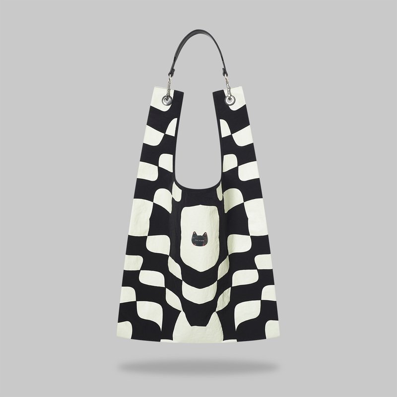 ECHO CAT Toby Bag | 配可拆真皮肩带 - 侧背包/斜挎包 - 尼龙 黑色