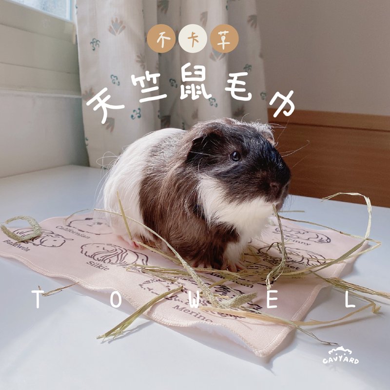 天竺鼠插画毛巾 不卡草 - 毛巾浴巾 - 其他人造纤维 