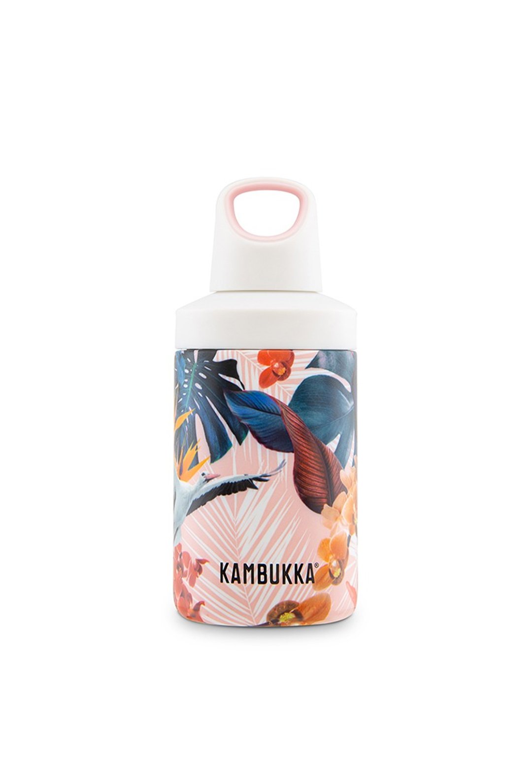 RENO 不锈钢旋盖运动杯 10oz (300ml) - 浅粉红色+兰花图案 - 保温瓶/保温杯 - 不锈钢 多色