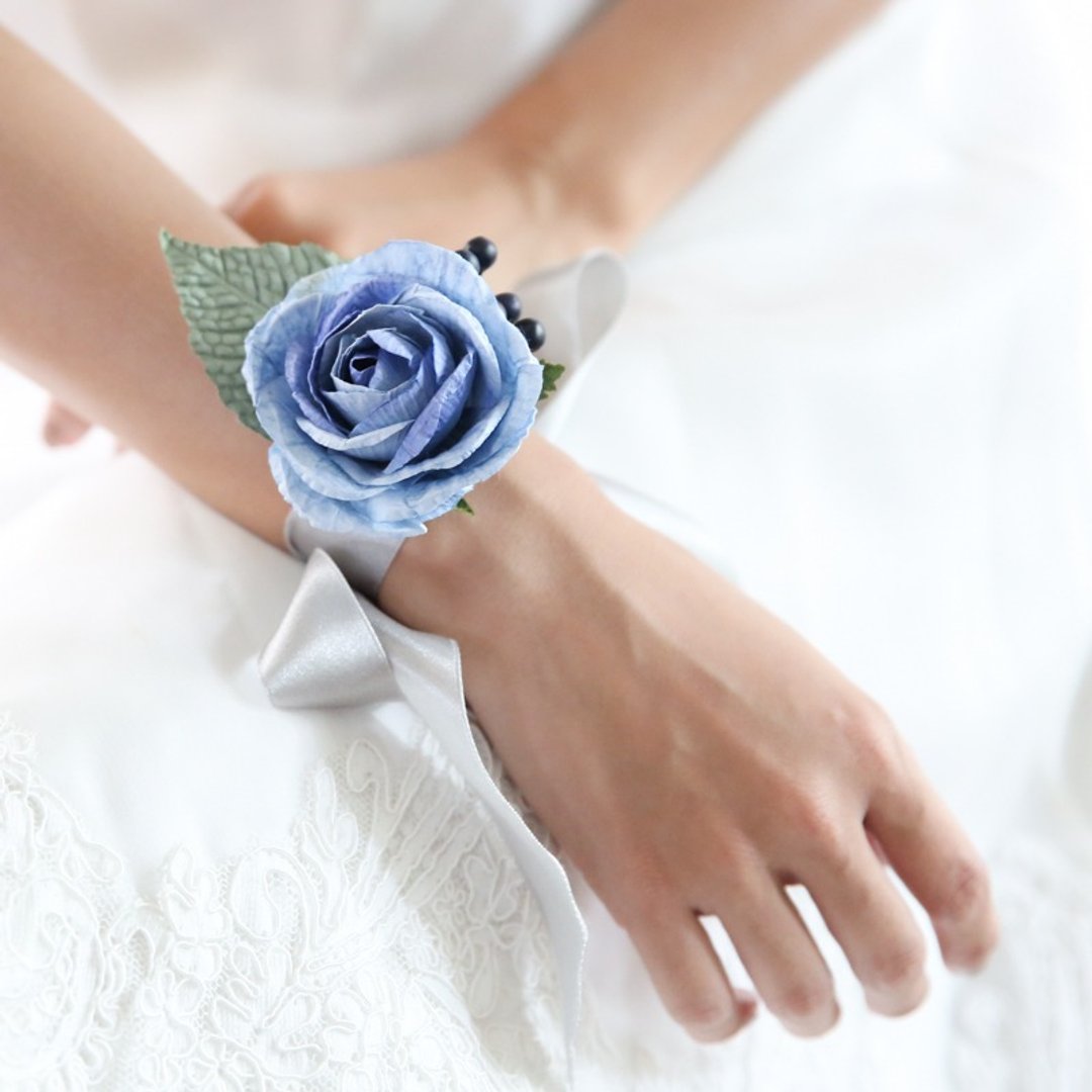Perfect Rose Collection Handmade Bridesmaid Bracelet Paper Flowers - 手链/手环 - 纸 粉红色