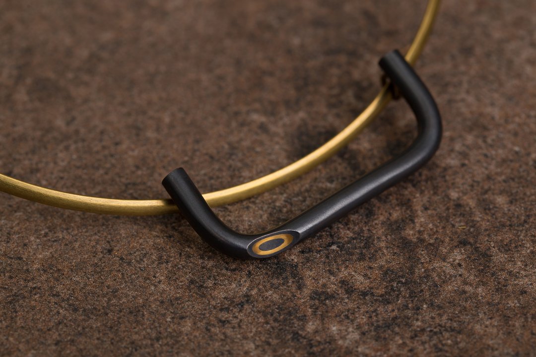 Reverse 逆物论环形项链 Mokume-gane Necklace - 项链 - 铜/黄铜 黑色