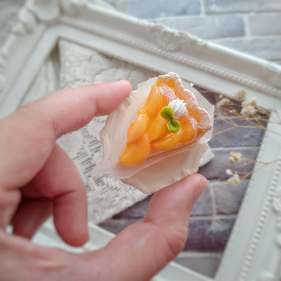 水果派造型磁铁 黏土饰品 - 冰箱贴/磁贴 - 粘土 橘色