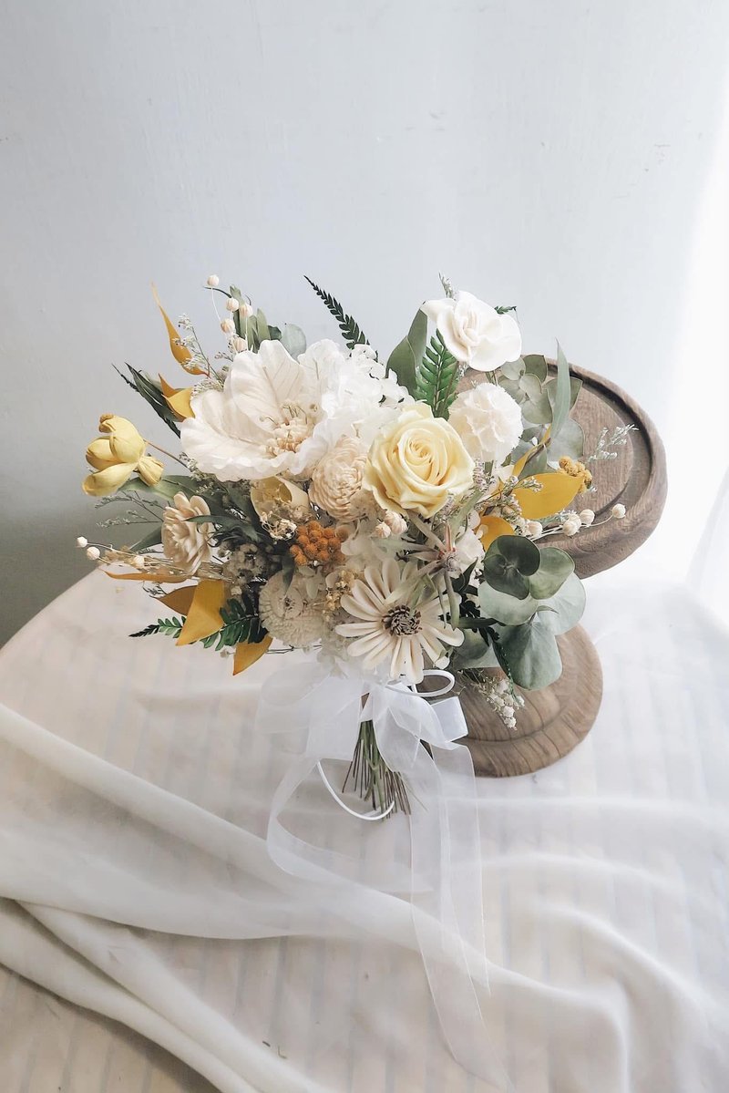 自然系干燥捧花 干燥捧花 永生捧花 婚纱照 新娘捧花 - 干燥花/捧花 - 植物．花 