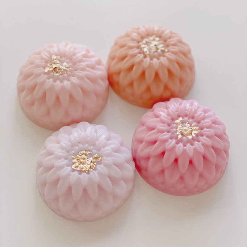 快速出货|满月金箔花饼手工香皂120g|奉茶公司企业伴手礼赠品礼品 - 肥皂/手工皂 - 其他材质 多色