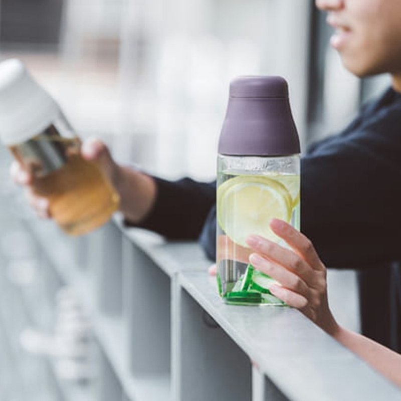 SCENE / 随身玻璃茶瓶 500ml (紫) - 水瓶/水壶 - 玻璃 紫色