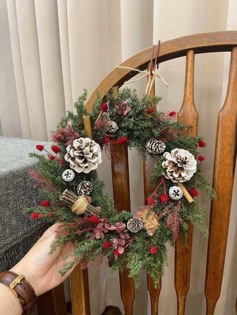 圣诞花圈【微醺森林】永生花圈 永生雪松 开幕 乔迁 入厝 装饰 - 干燥花/捧花 - 植物．花 