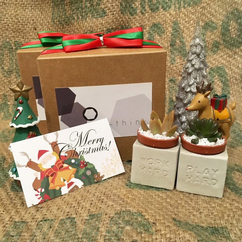 预购中 圣诞节交换礼物work hard & play hard - 植栽/盆栽 - 水泥 灰色