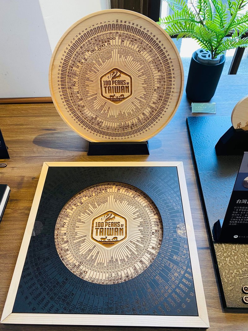 台湾百岳红酒托盘 - 托盘/砧板 - 木头 咖啡色