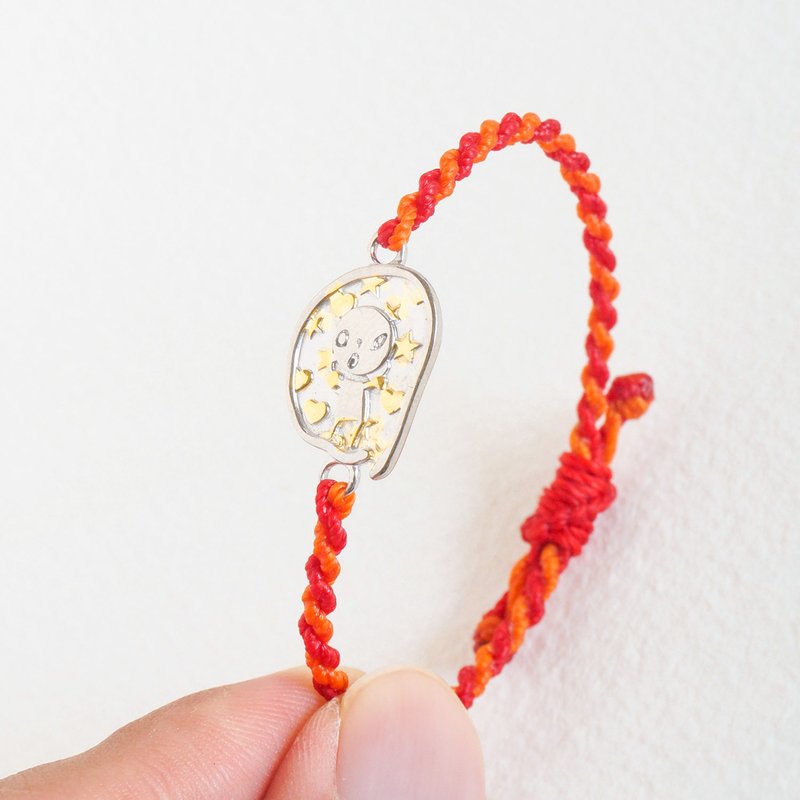 亲子珠宝 把儿童的图画变成蜡线手链 平面金属 - 手链/手环 - 纯银 红色