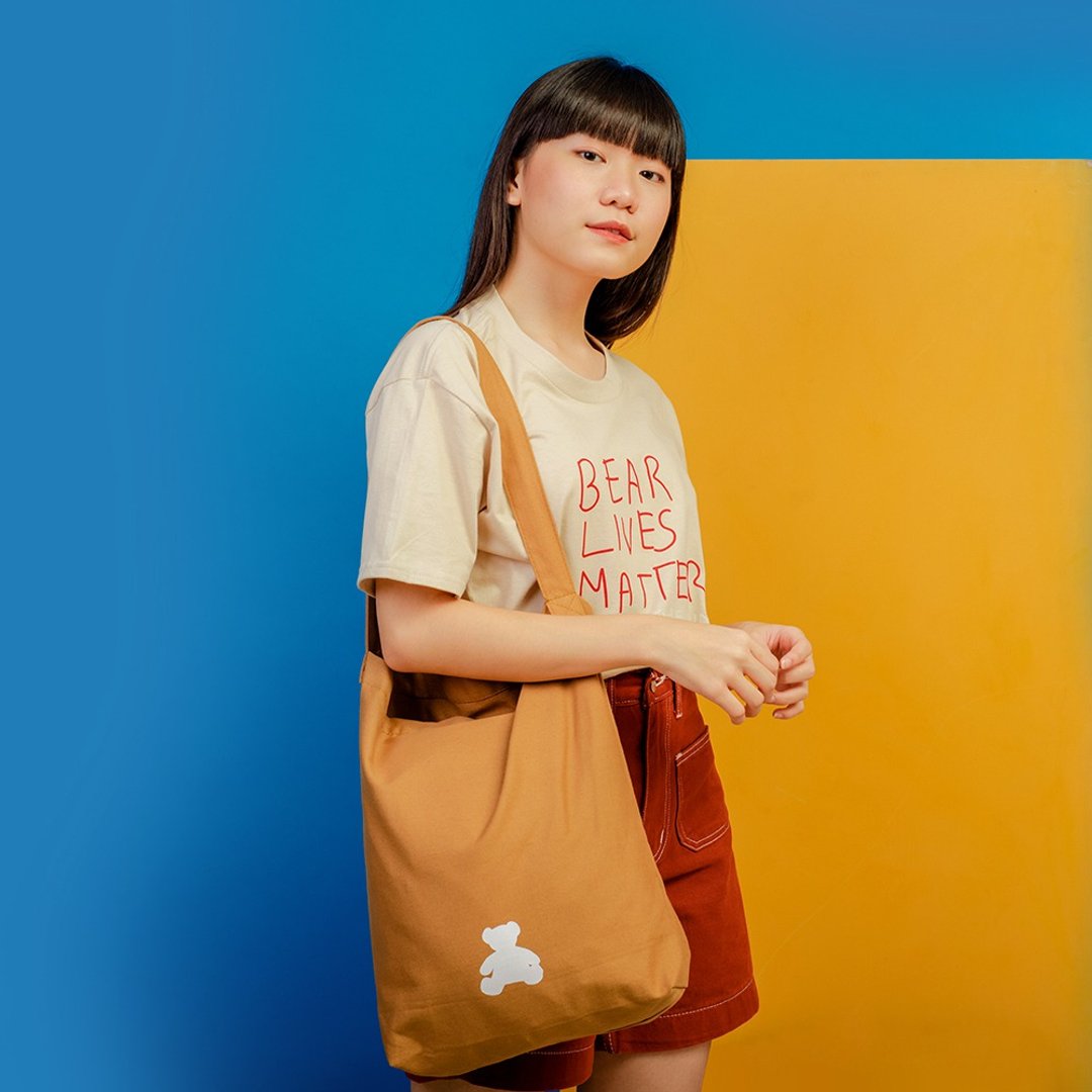 TEDDY，Species easy bag - 侧背包/斜挎包 - 棉 咖啡色