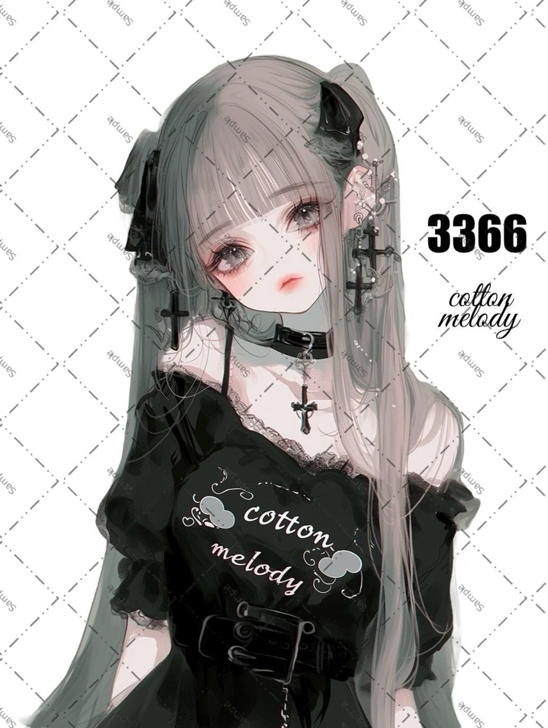 original sticker no.3366 人物贴纸 原创贴纸 原创人物贴纸 装饰贴纸 cotton melody - 贴纸 - 纸 