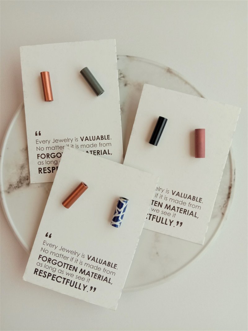 耳环_阿拉伯几何_Spira管状珠_同系列可换搭 - 耳环/耳夹 - 纸 金色