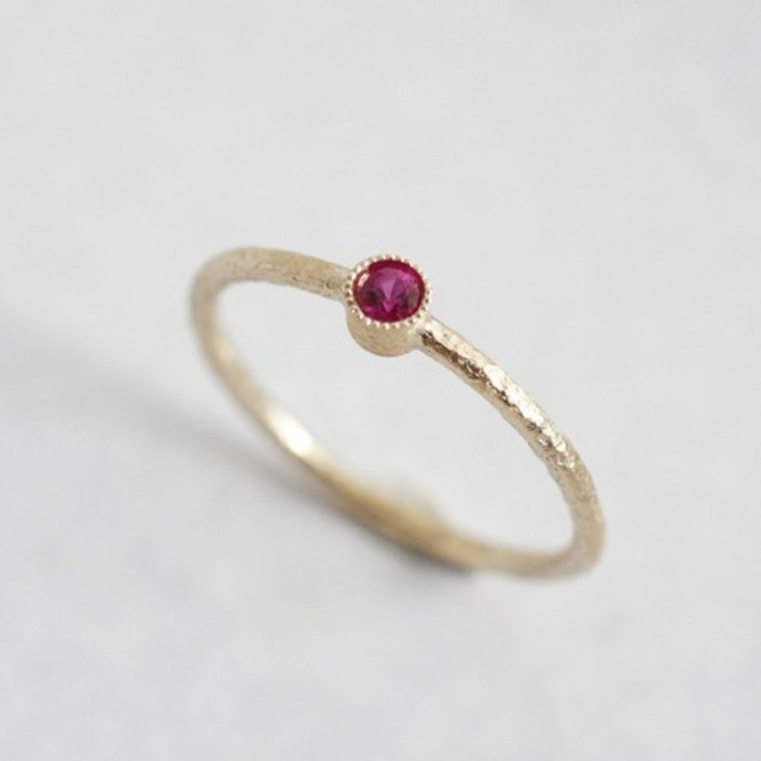 Ruby birthstone ring [R050K10RB] - 戒指 - 宝石 