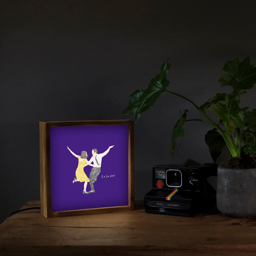 【电影。美好灯箱】lalaland 插画家The weird things - 灯具/灯饰 - 木头 多色