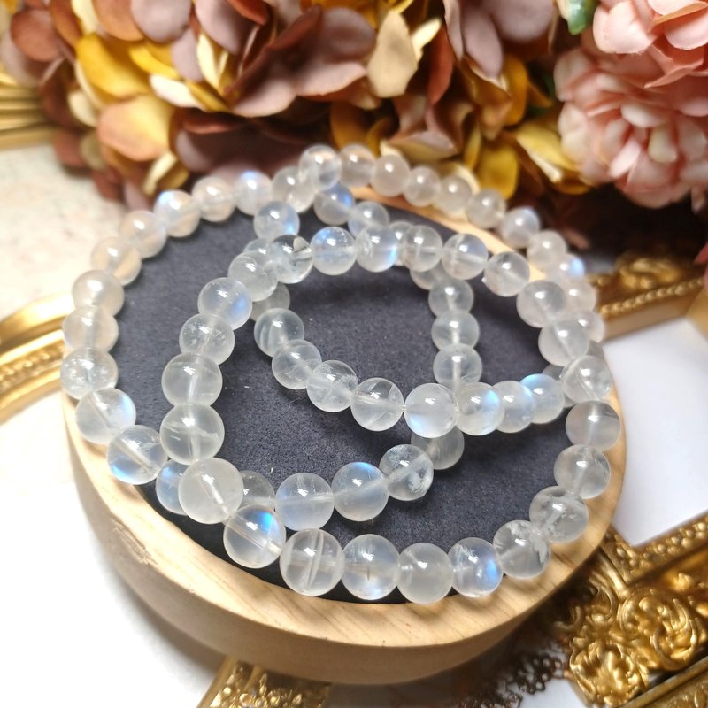 【月亮石 04】性价比 奶油月 天然水晶手链手串 DIY手链设计款 - 手链/手环 - 水晶 