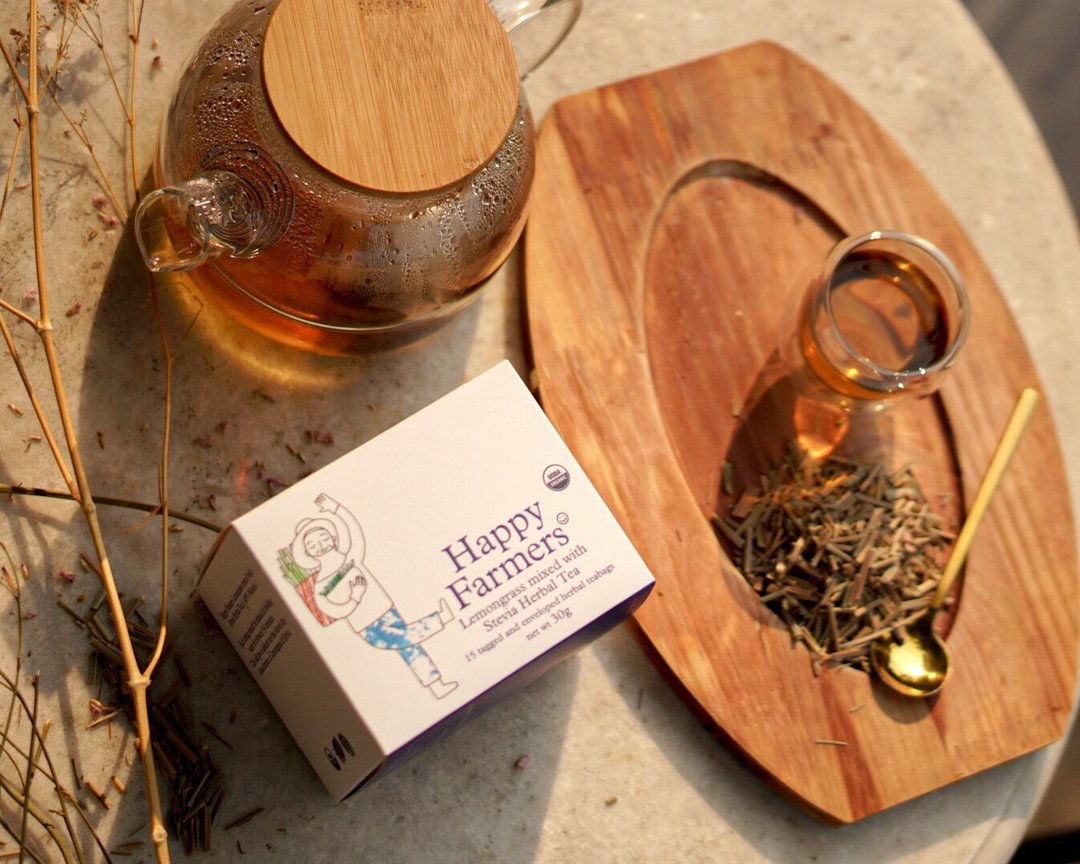 Lemongrass & Ya Wan (Stevia ) Favour Organic 100% - 茶 - 植物．花 蓝色