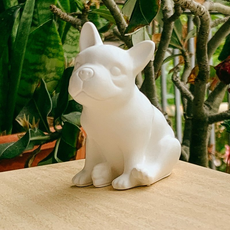 法国斗牛犬扩香石 圣诞节交换礼物 - 香薰/精油/线香 - 其他材质 白色