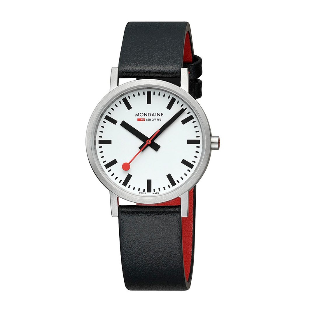 MONDAINE 瑞士国铁 Classic Vegan 葡萄皮革腕表黑/ 660416V / 36mm - 男表/中性表 - 其他材质 