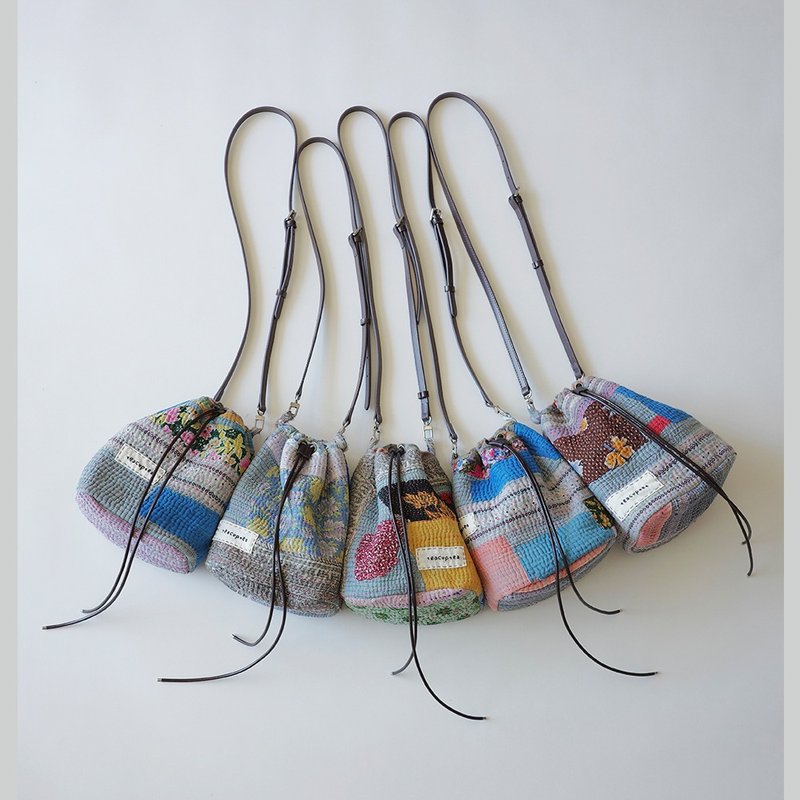 tea cup tea 土布单肩抽绳布袋 - 侧背包/斜挎包 - 棉．麻 多色