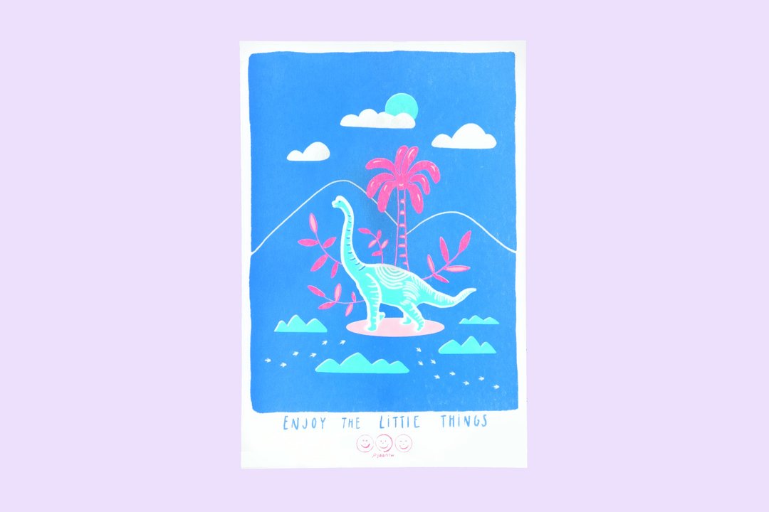 雷龙・恐龙系列卡片 ||  Risograph 孔版印刷 / 明信片 / 限量 - 卡片/明信片 - 纸 多色