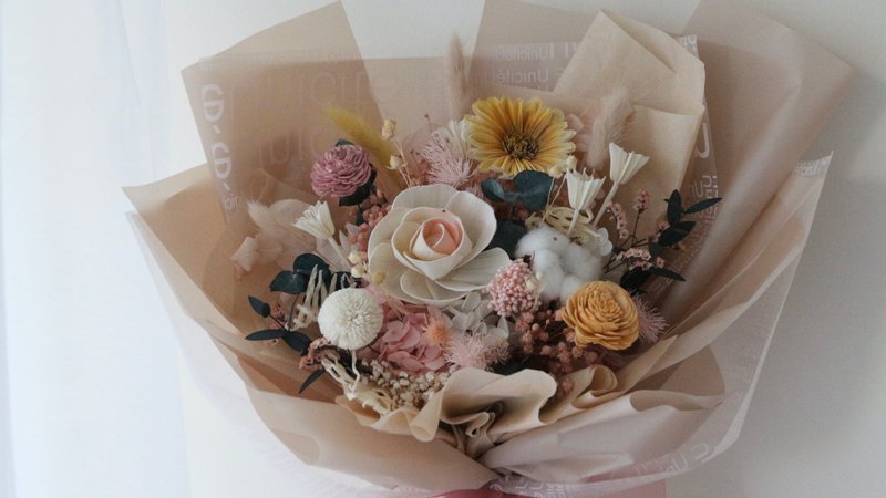 【毕业花束】太阳花大花束 永生玫瑰 毕业礼物 干燥花 毕业季 - 干燥花/捧花 - 植物．花 粉红色