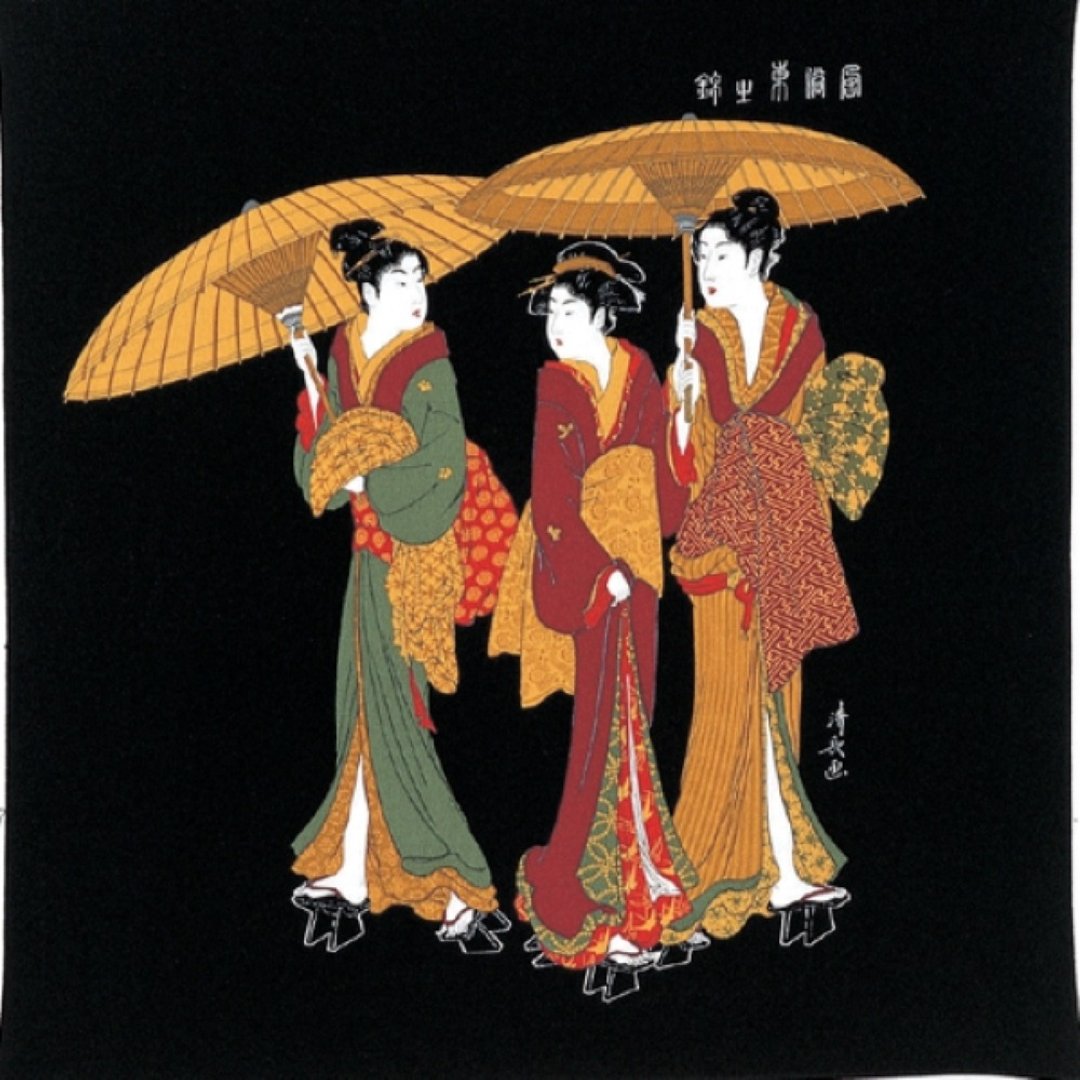京都风吕敷包巾-隅田川 二巾-浴后归来 - 手帕/方巾 - 其他人造纤维 