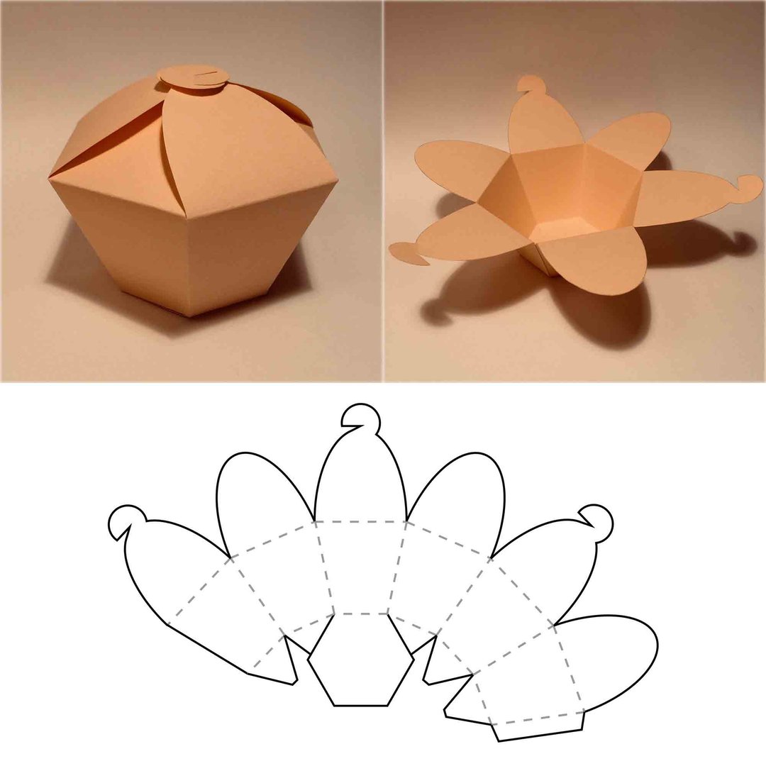 Cupcake box template, cake box, printable box template, DIY box, Cricut, PDF - 图文模板设计 - 其他材质 
