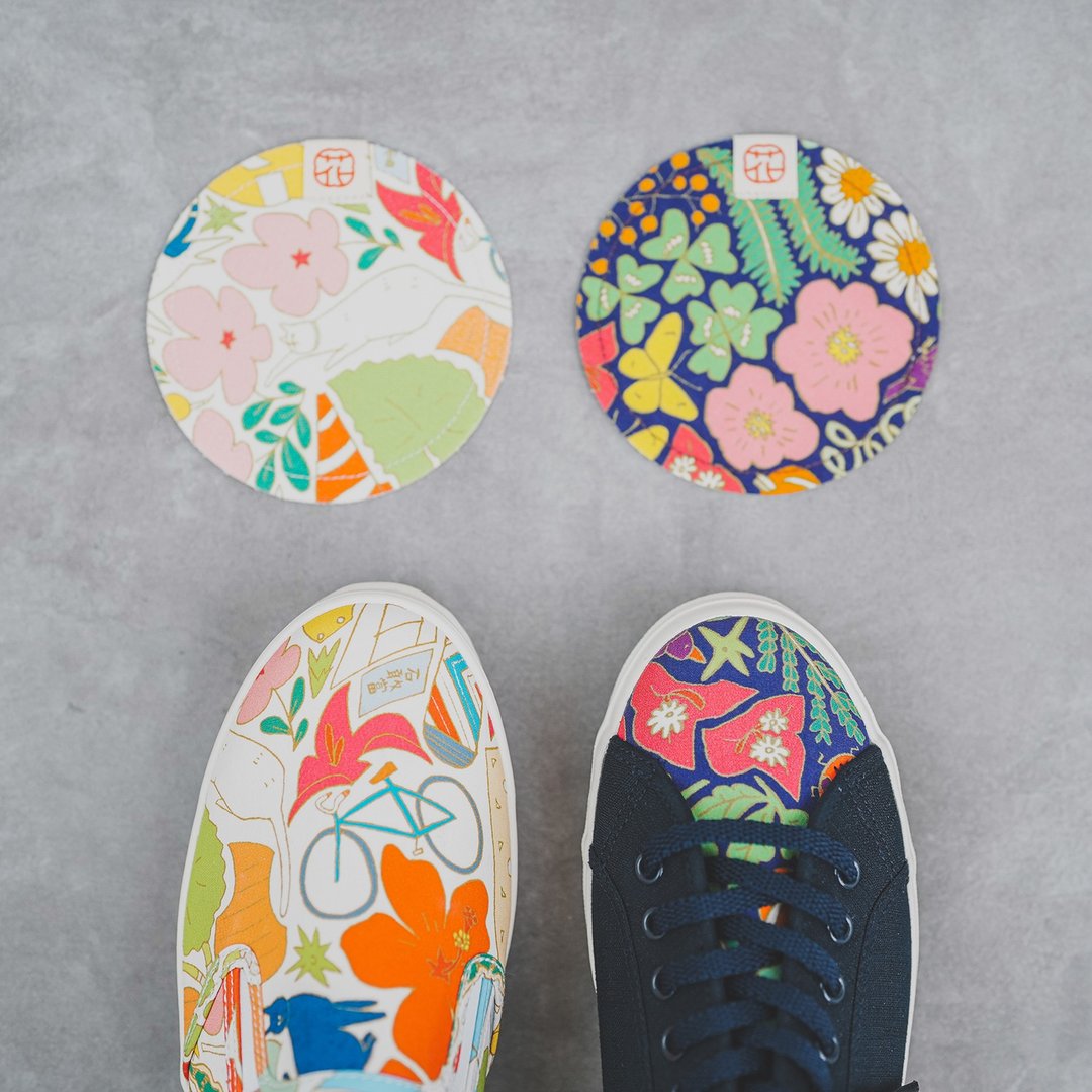 台日联名【 hanamikoji X MIMURI】花园 缤纷花花 冲绳限定 - 女款休闲鞋 - 棉 