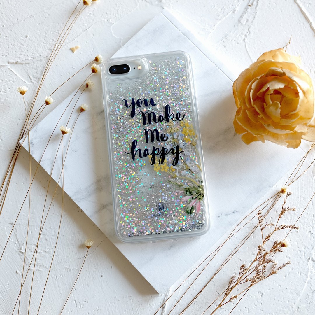PATTERN LAB | 透明流沙手机保护壳-iPhone 8/7/6s Plus - Happy - 手机壳/手机套 - 塑料 透明
