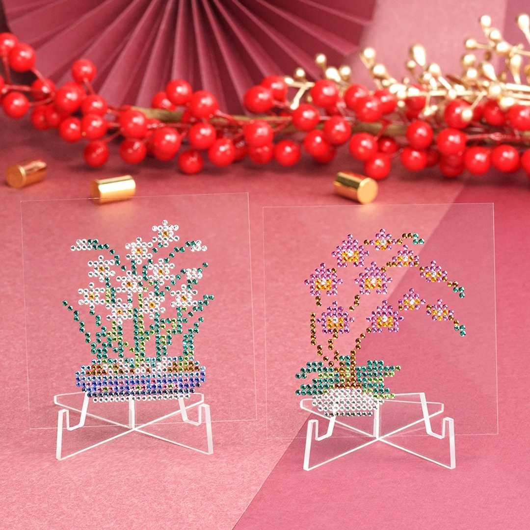 Rhinestone Craft 蝴蝶兰/水仙花水晶钻装饰DIY材料包 - 其他 - 其他材质 紫色