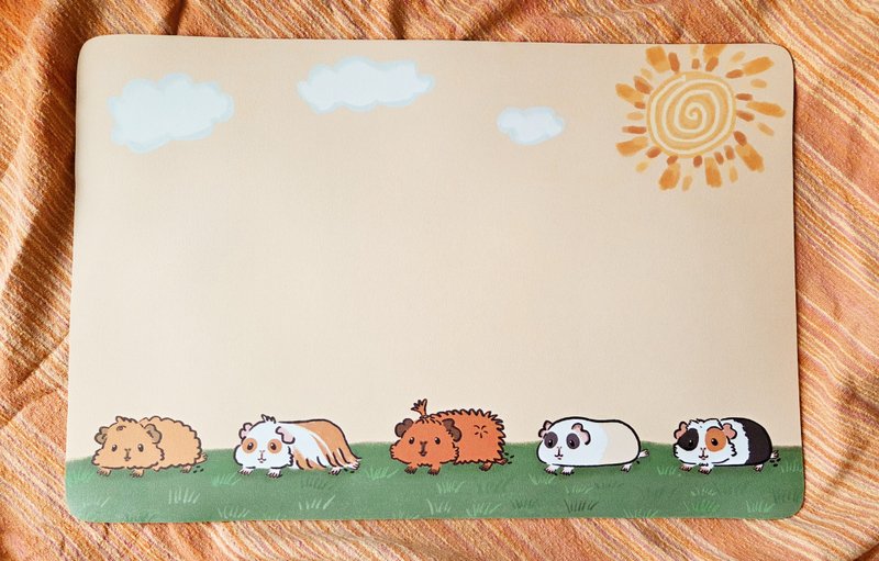 天竺鼠大草原桌垫 - 餐垫/桌巾 - 人造皮革 橘色